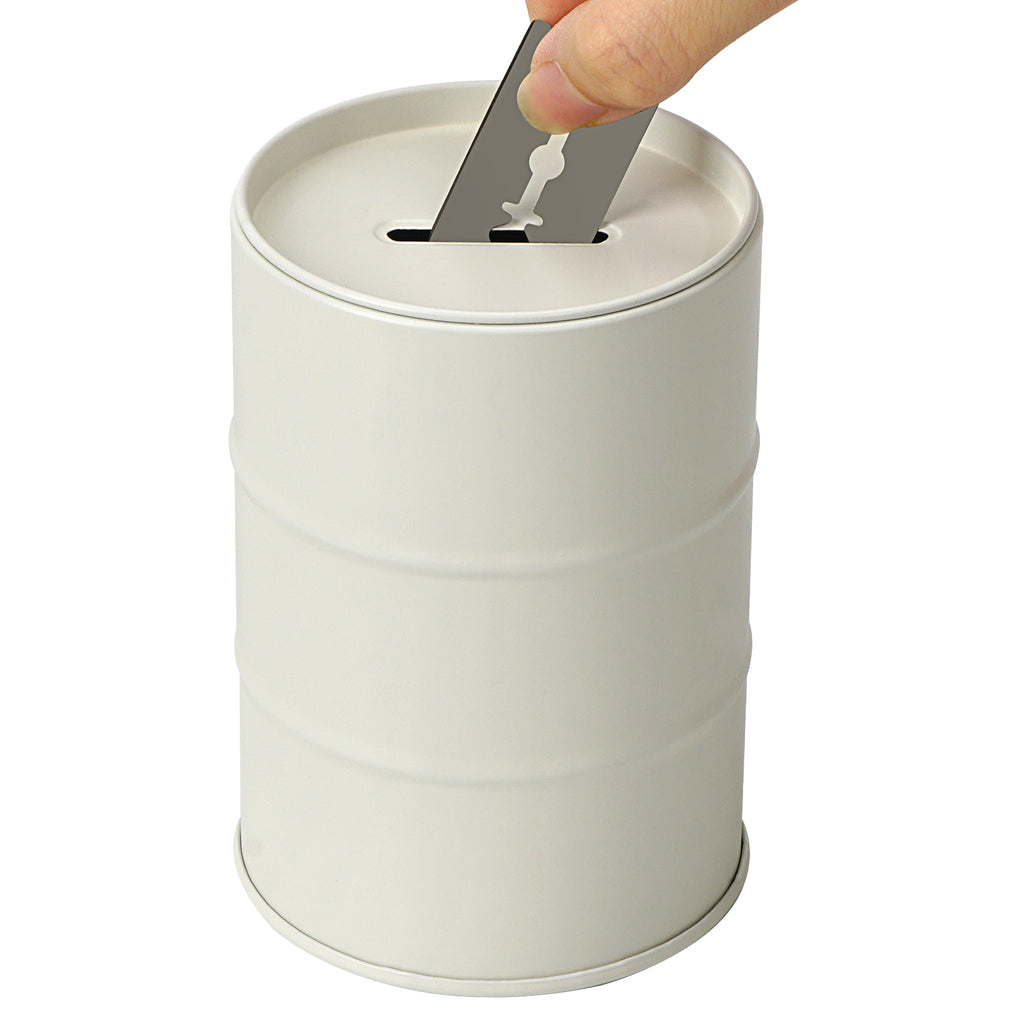 Linkidea Razor Blade Disposal Container, Metal Blade Bank, Used Razor Blade Holder for Safe Storage of Used Blades (White)