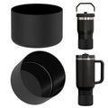 Linkidea 2 Pack Water Bottle Boot Compatible with Stanley Quencher H2.0 20oz/30oz/40oz, IceFlow Flip 20oz/30oz Tumbler, Silicone Bottle Bottom Sleeve Cover Bumper Protector (Black)