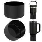Linkidea 2 Pack Water Bottle Boot Compatible with Stanley Quencher H2.0 20oz/30oz/40oz, IceFlow Flip 20oz/30oz Tumbler, Silicone Bottle Bottom Sleeve Cover Bumper Protector (Black)
