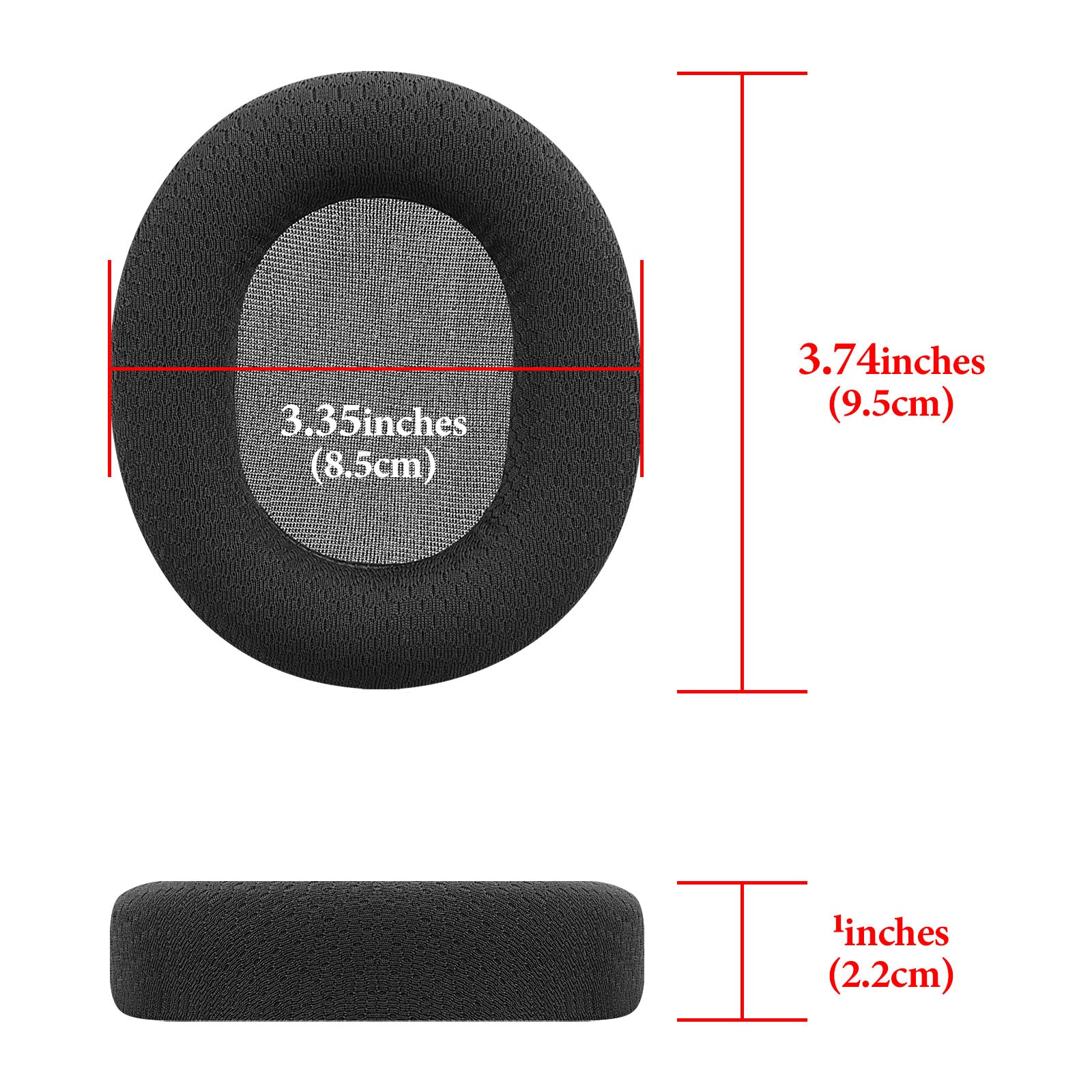 Replacement Ear Pads for SteelSeries Arctis Prime/PRO/9X/7/5/3 Headphones, Headset Earpads (Mesh Fabric / Black)