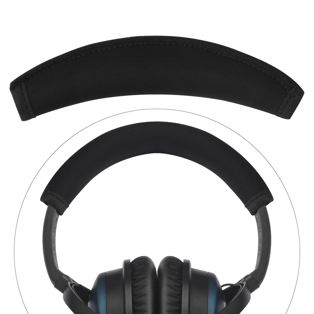 Linkidea Headband Protector Compatible with Bose QuietComfort QC45/QC35/QC25/QC15 Headphones, Replacement Headband Cover, Flex Fabric Head Pad Easy DIY Installation (Black)