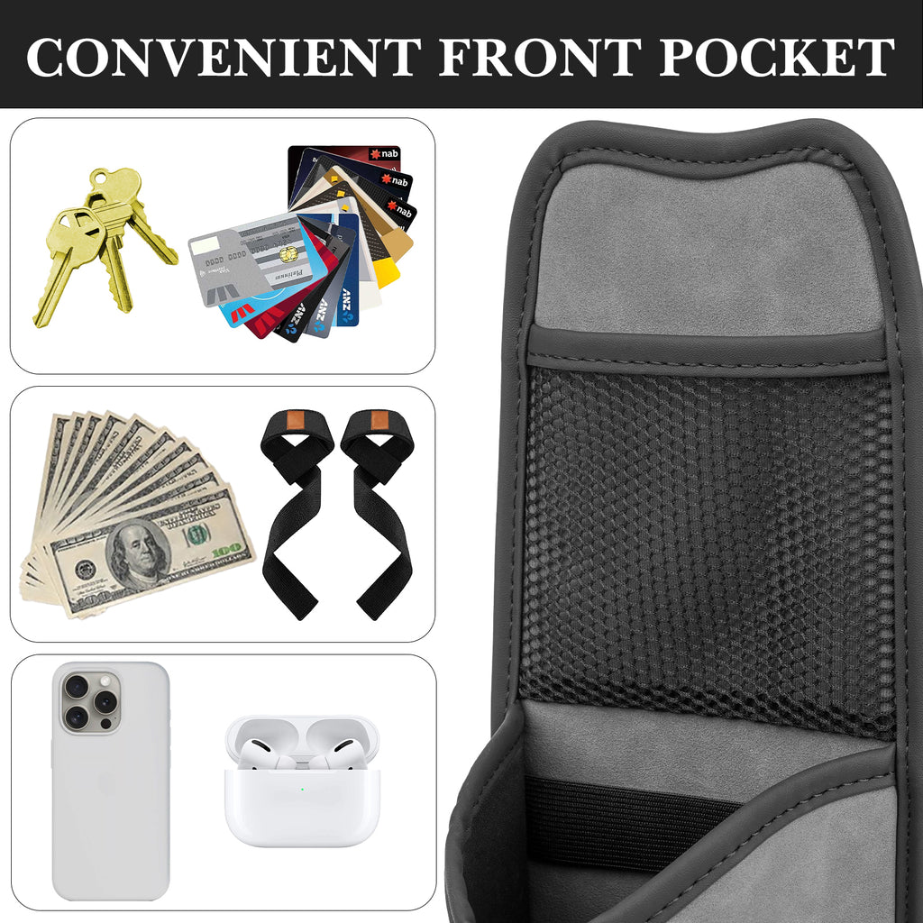 Linkidea Car Seat Side Large Water Bottle Holder Compatible with Owala FreeSip 24oz/32oz, Yeti Rambler 26oz/36oz, Auto Seat Large Car Bottle Hanging Storage Organizer with Mesh Pocket, Grey