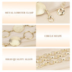 Plus Size Chain Belt for Women, Round Pieces Metal Chain Belt Women Belly Waist Chains, Extra Long Body Chain, 39-59 Inch Adjustable Chunky Belt Chain (XXL, Gold)