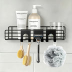 Double Hooks Towel Hanger Rack No-Drill for Frameless Shower Door, 2 Pack