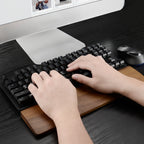 Linkidea Solid Wood Tenkeyless Keyboard Wrist Rest, 80% Keyboard Rest Pad for Office, Computer, Laptop, Mac, Comfortable, Lightweight for Easy Typing (Brown Walnut)