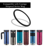 Linkidea 6 Pack Water Bottle Gasket Replacement Compatible with Contigo Byron Snapseal Travel Mug 16oz/20oz, Silicone O Ring Leak Proof Rubber Seal with Tweezer for Bottle Lid, Black