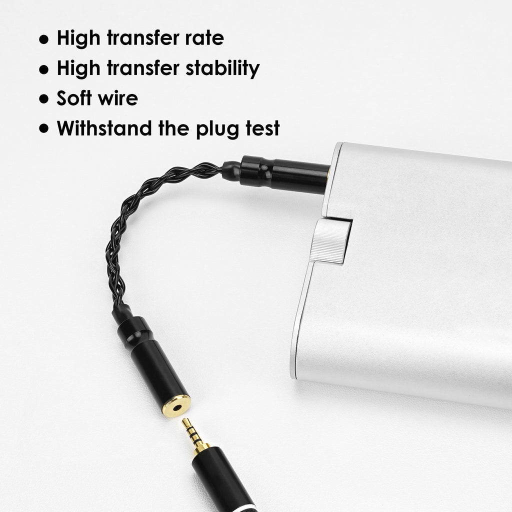 Linkidea 4.4mm Balanced Male to 2.5mm Female Headphone Adapter Cable, Silver-Plated Copper Audio Converter for HiFi DAC, DAP & Headphone Amplifier, 15.5cm