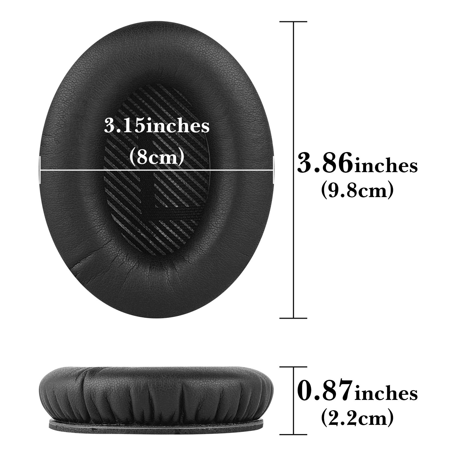 Linkidea Replacement Ear Pads for Srhythm NC25/ NC25 Pro Headphones Ear Cushions (Protein Leather / Black)