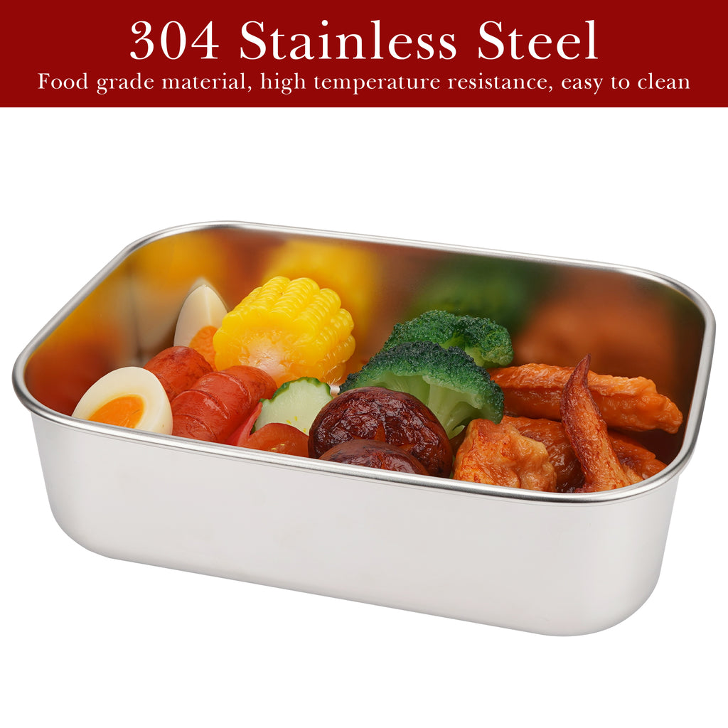 Linkidea 304 Stainless Steel Electric Lunch Box Inner Container, Compatible with DUPASU 1.8L, 8.7" Removable Reusable Tray, Non-Compartments Food Organizer Replacement (Silver)