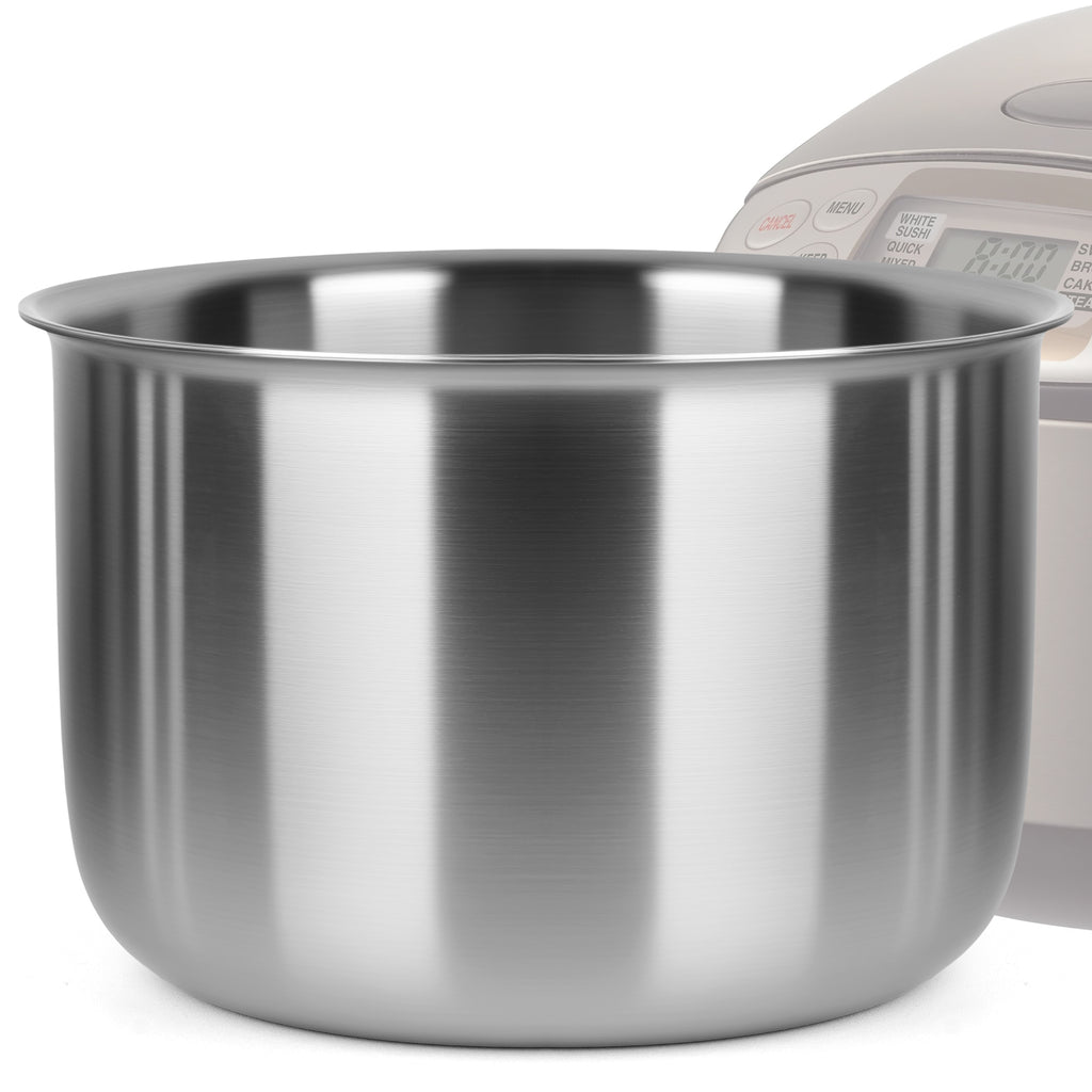 Linkidea 316 Stainless Steel Replacement Inner Pot Compatible with Zojirushi NS-TSC18, NS-WAC18, NS-TGC18, NL-AAC18 10 Cup Rice Cooker, No Coating, Dishwasher Safe