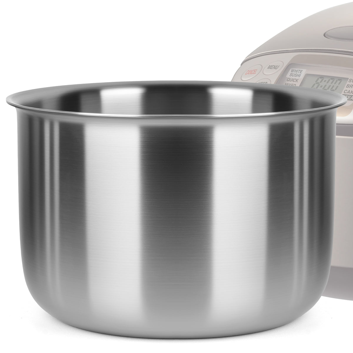 Linkidea 316 Stainless Steel Replacement Inner Pot Compatible with Zojirushi NS-TSC18, NS-WAC18, NS-TGC18, NL-AAC18 10 Cup Rice Cooker, No Coating, Dishwasher Safe