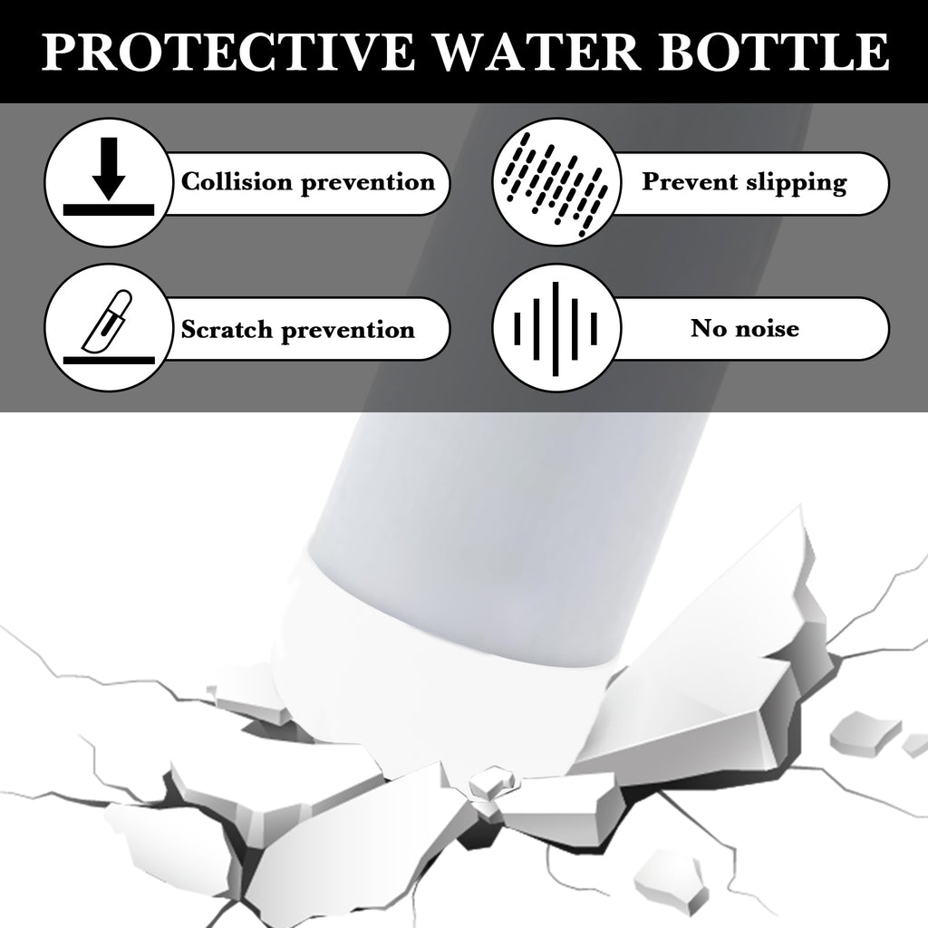 Linkidea 2 Pack Water Bottle Boot Compatible with 17oz ORIGINAL, BJPKPK, MIRA Cascade Cola Shaped Bottles, Silicone Bottle Bottom Sleeve Bumper Protector (White)
