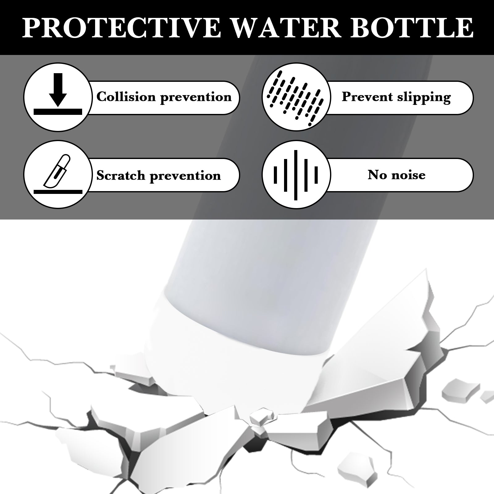 Linkidea 2 Pack Water Bottle Boot Compatible with 17oz ORIGINAL, BJPKPK, MIRA Cascade Cola Shaped Bottles, Silicone Bottle Bottom Sleeve Bumper Protector (White)