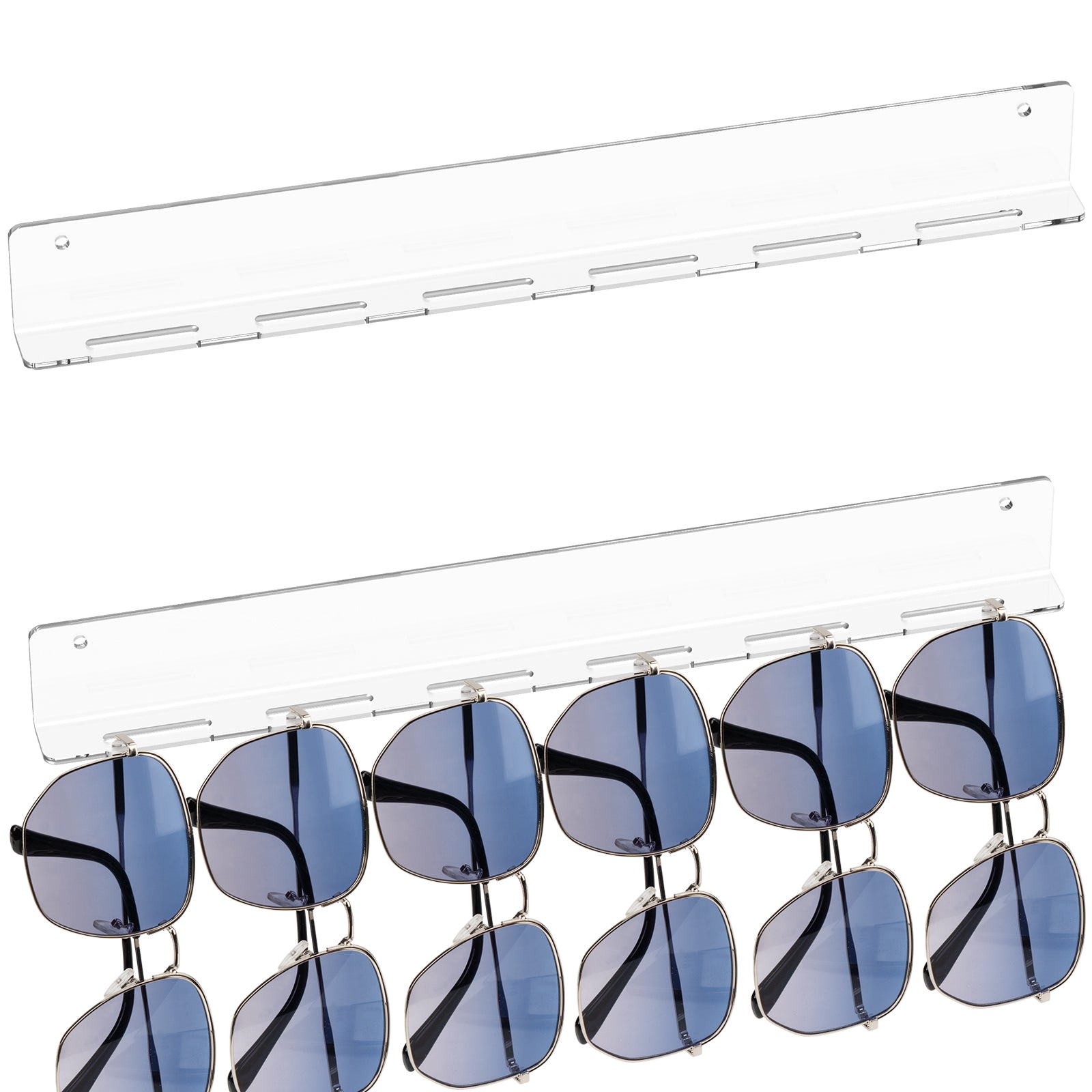 Extra Large Sunglasses Organizer Storage, 2 Pack Wall Mount Glasses Holder Sunglass Display Stand, Sun Glasses Storage Organizer Compatible with Persol PO3352S Gucci GG1267S GG1207S