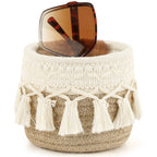 Extra Large Sunglasses Desk Holder Stand, Brown Cotton Rope Eyewear Storage Desk Display Basket Compatible with RayBan RB8089/RB4098/RB3825/RB4376 Gucci GG0713S/GG1556S