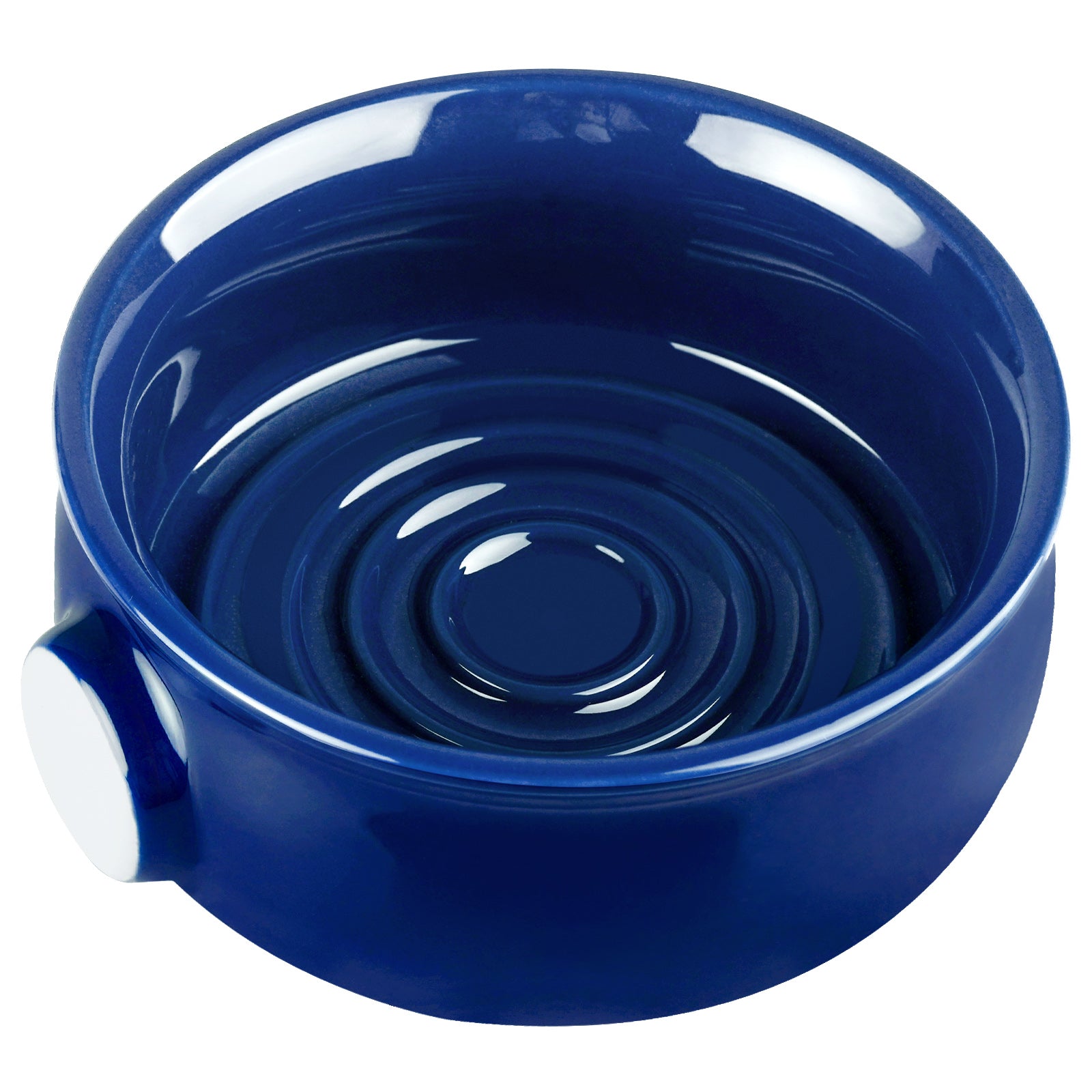 Linkidea Ceramic Shaving Soap Bowl with Non-Slip Handle, Wide Mouth, Large Capacity, Easier to Lather Ridges, Wet Razor Shave Cream Bowl for Men, Royalblue