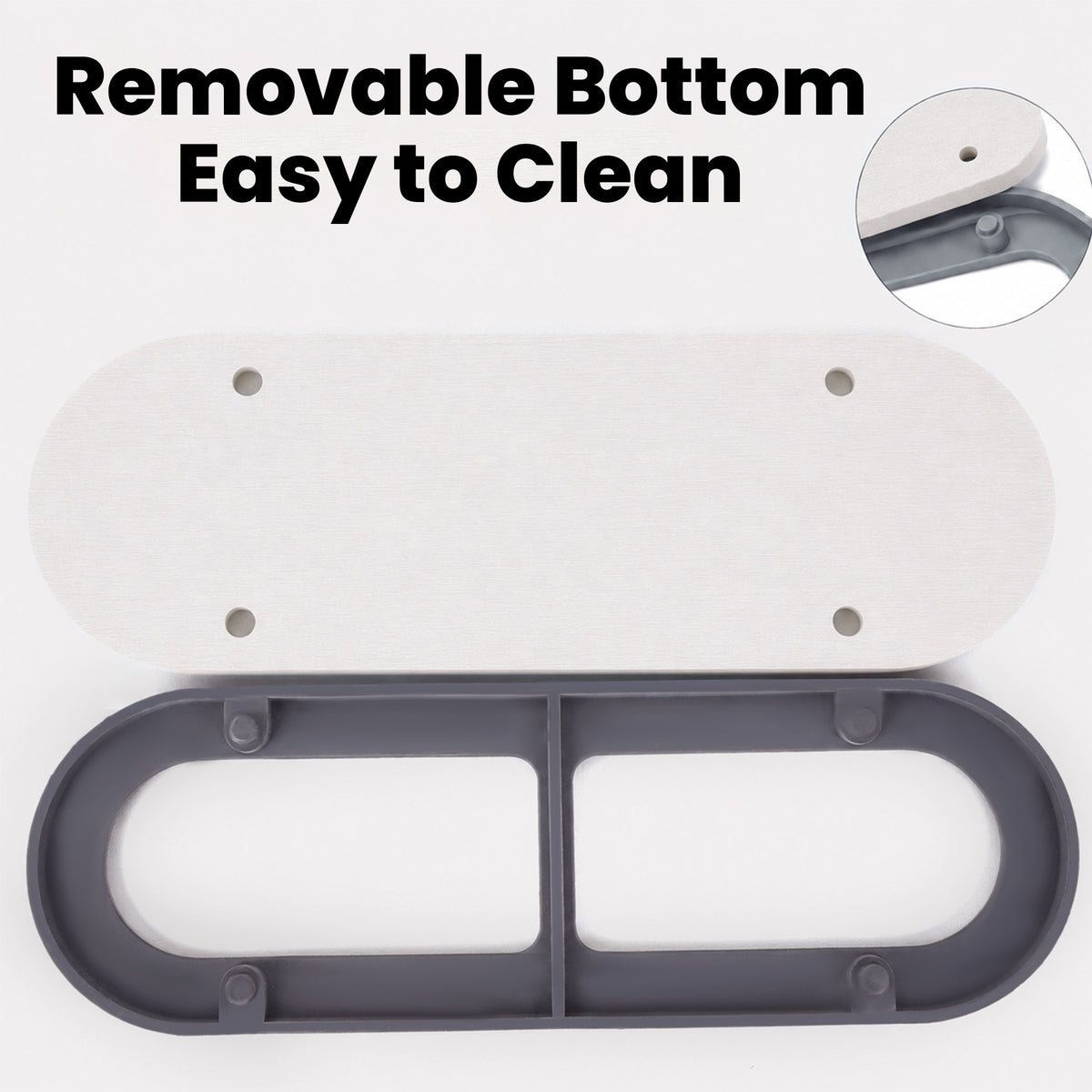 Linkidea Diatomite Bathroom Countertop Tray, Quick-Dry Soap Dispenser Holder & Soap Dish Organizer, Absorbent Vanity Sink Caddy with Removable Silicone Mat for Hand Soap Toiletries (White)