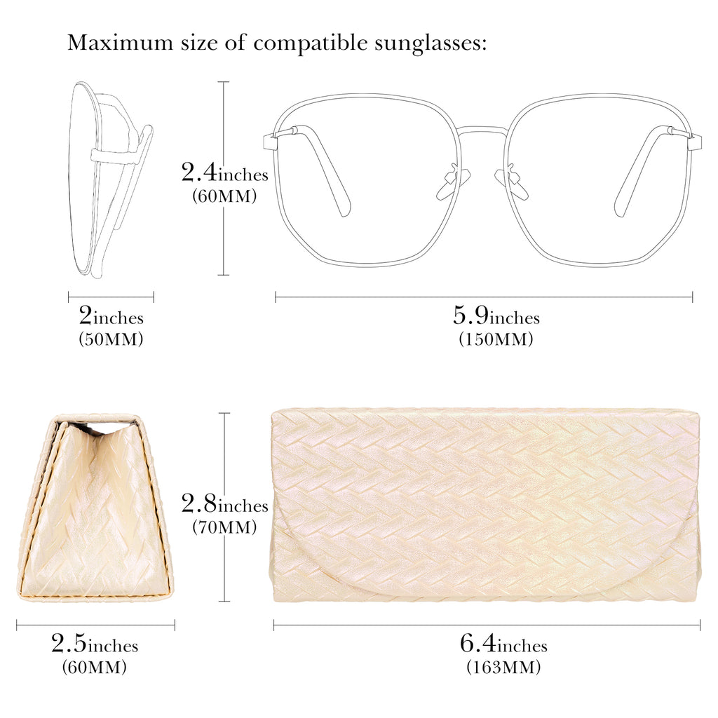 Extra Large Sunglasses Case, Oversized Sun Glasses Organizer Soft Bag Storage Organizer Compatible withDIOR Diorbay S1U Prada PR 59WS PR 63XS RB4401D RBS0101S RB8097 RB4098 (XXL, Yellow)
