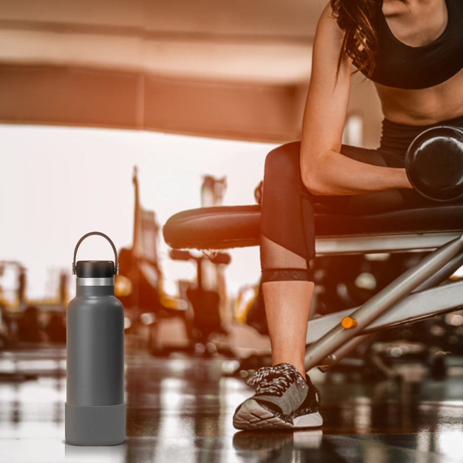 Linkidea 2 Pack Water Bottle Boot Compatible with Hydro Flask Wide Mouth 12oz/14oz/16oz/18oz/20oz, Silicone Bottle Bottom Sleeve Bumper Protector (Stone)