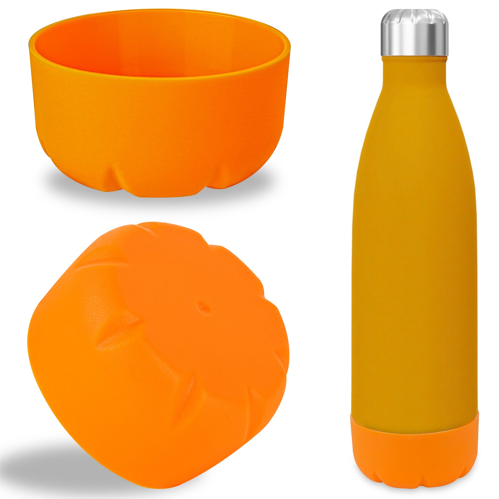 Linkidea 2 Pack Water Bottle Boot Compatible with 17oz ORIGINAL, BJPKPK, MIRA Cascade Cola Shaped Bottles, Silicone Bottle Bottom Sleeve Bumper Protector (Orange)
