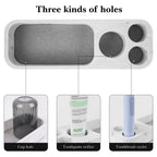 Linkidea Countertop Toothbrush Holder, Diatomite Tooth Brush Stand for Manual Toothbrush, Toothpaste, Razor, Vanity Organizer Compatible with Philip Sonicare, Oral-B iO Series (White)