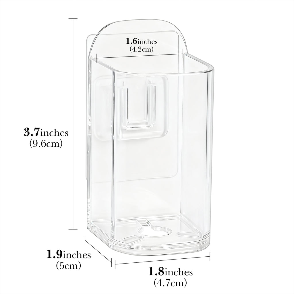 Linkidea Wall Mount Electric Toothbrush Holder for Shower, Plastic Power Brush Hanger, Self Adhesive Organizer Compatible with Oral-B iO Series, Philip Sonicare ProtectiveClean (Clear)