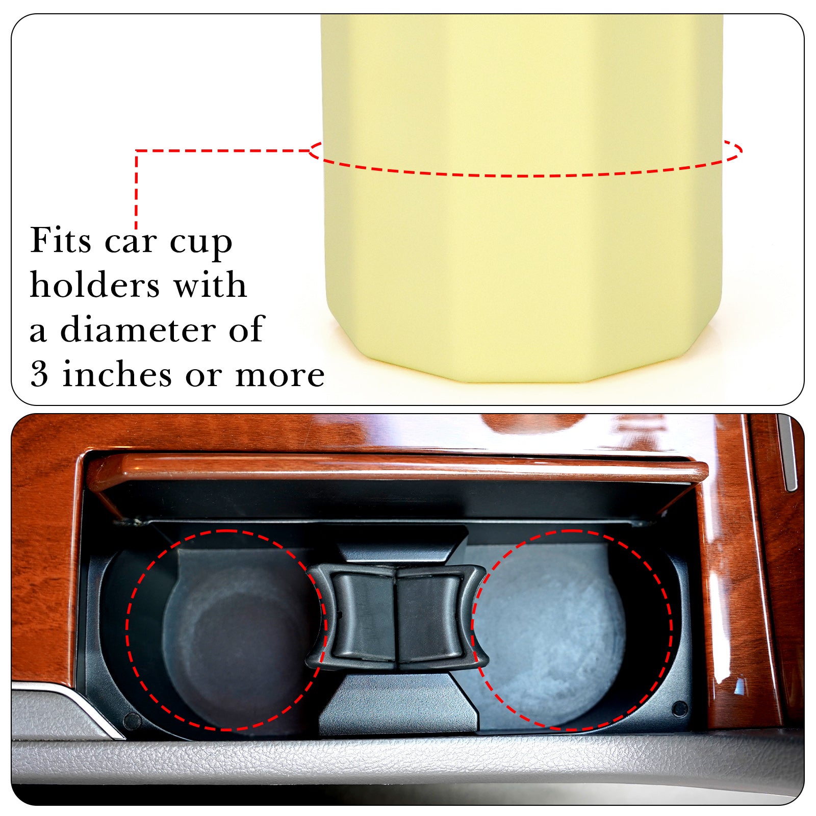 Car Cup Holder Sunglasses Stand, Extra Large Yellow Soft Silicone Eyewear Organizer with Plush Lined, Sun Shades Easy Access Storage, Scratch Protection