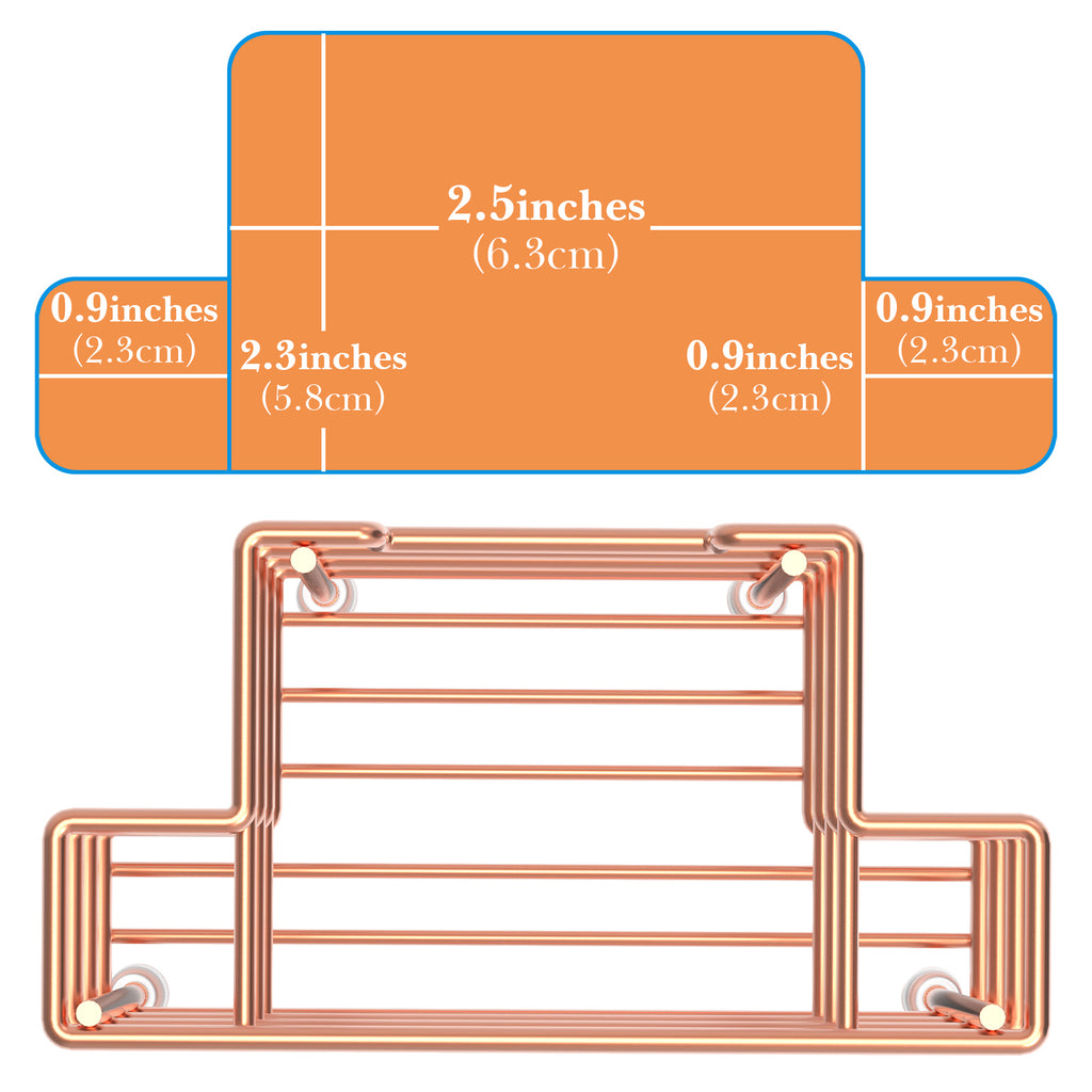 Linkidea Wall Mount/Countertop Toothbrush Holder for Shower, Stainless Steel Toothpaste Stand, 3 Slots Organizer Compatible with Colgate Extra Clean, Oral-B CrossAction (Rose Gold)
