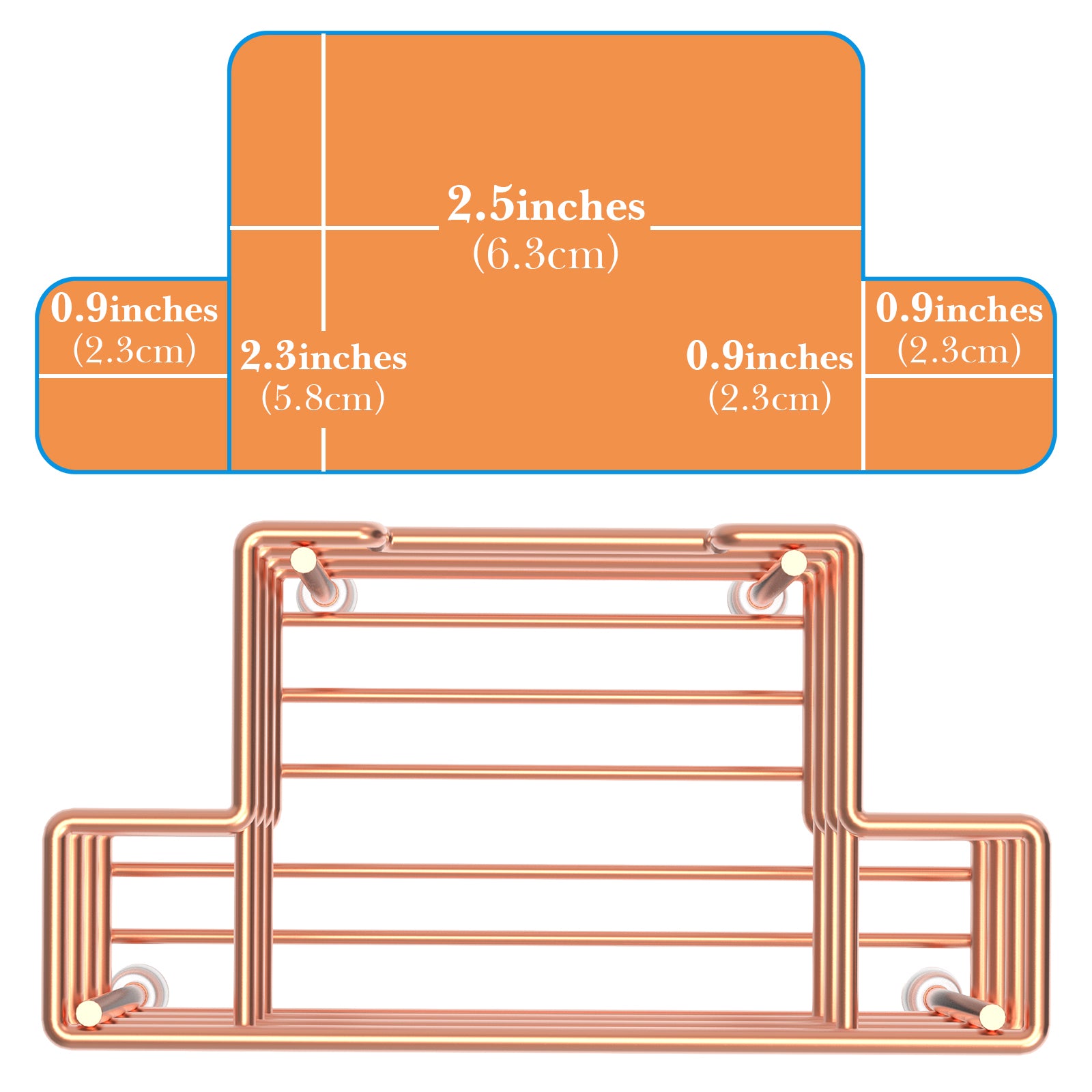 Linkidea Wall Mount/Countertop Toothbrush Holder for Shower, Stainless Steel Toothpaste Stand, 3 Slots Organizer Compatible with Colgate Extra Clean, Oral-B CrossAction (Rose Gold)