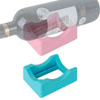 Linkidea Silicone Wine Rack, Versatile Beverage Stand, Anti-Slip Countertop Holder for Single Bottle, Compatible with Wine & Champagne, Display for Bar, Kitchen (Blue & Pink)