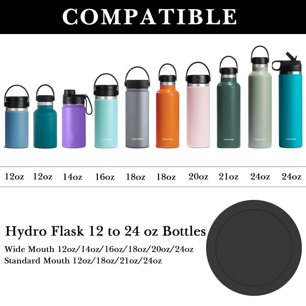 Linkidea 6 Pack Water Bottle Bottom Pad Compatible with Hydro Flask Wide/Standard Mouth 12/14/16/18/20/21/24oz, Silicone Anti-Slip Waterbottle Base Silencer Protector