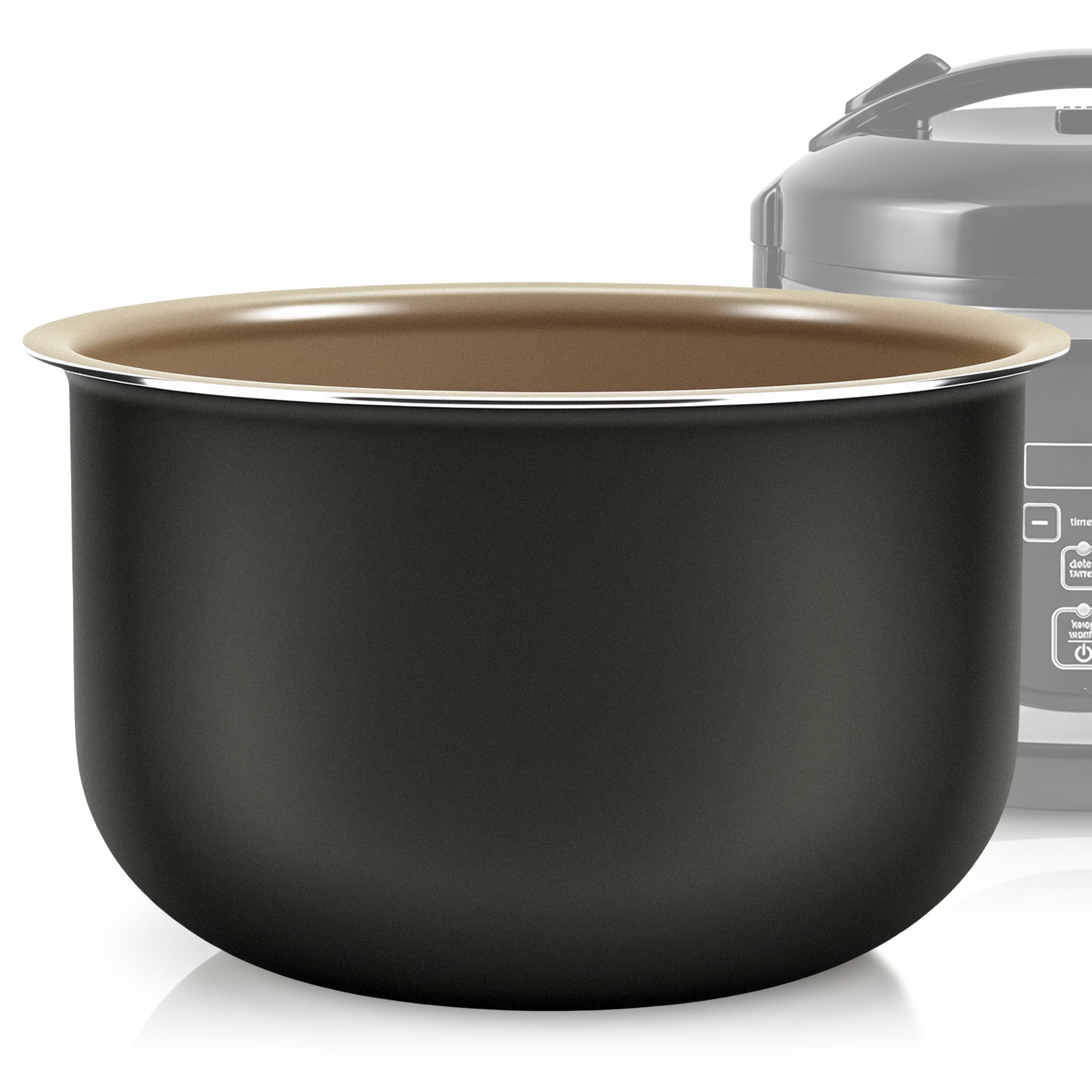 Linkidea Rice Cooker Aluminum Alloy Inner Pot Compatible with AROMA-ARC-954SBD, Nonstick Replacement Bowl (4 Cups Uncooked)