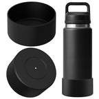 Linkidea Water Bottle Boot Compatible with YETI Rambler Bottle 26oz, Yonder 34oz, Silicone Anti-Slip Water Bottle Bottom Sleeve Cover Protector (Black / 2 Pack)