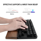 Linkidea Solid Wood Tenkeyless Keyboard Wrist Rest, 80% Keyboard Rest Pad for Office, Computer, Laptop, Mac, Comfortable, Lightweight for Easy Typing (Brown Walnut)