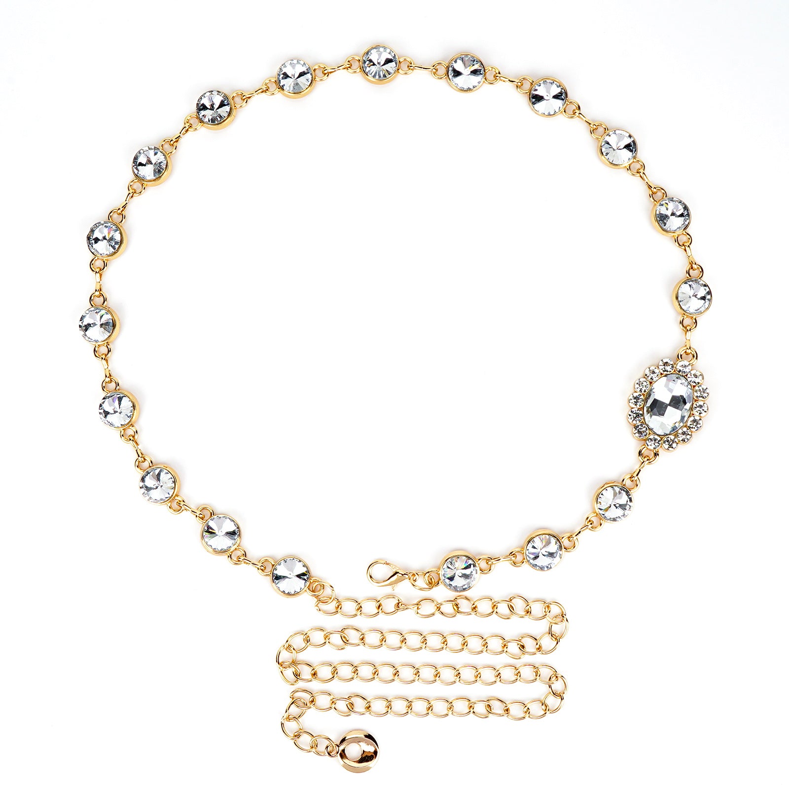 Plus Size Chain Belt for Women, Metal Chain Belt Women Belly Waist Chains, Extra Long Body Chain, 47.2 Inch Adjustable Chunky Belt Chain (Gold)