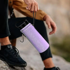 Linkidea Water Bottle Carrier with Shoulder Strap Compatible with Hydroflask Standard Mouth 18oz, CamelBak Carry Cap 20oz,Waterbottle Sling Bag Holder (Light Purple)