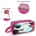 Linkidea 2 Pack Soccer Shoe Carrying Bag, Soccer Cleats Storage Bag, Fit Up to US Men Size 13 Soccer Shoes, Compact Soccer Boots Duffle Bag with Water Resistant Design (Pink)