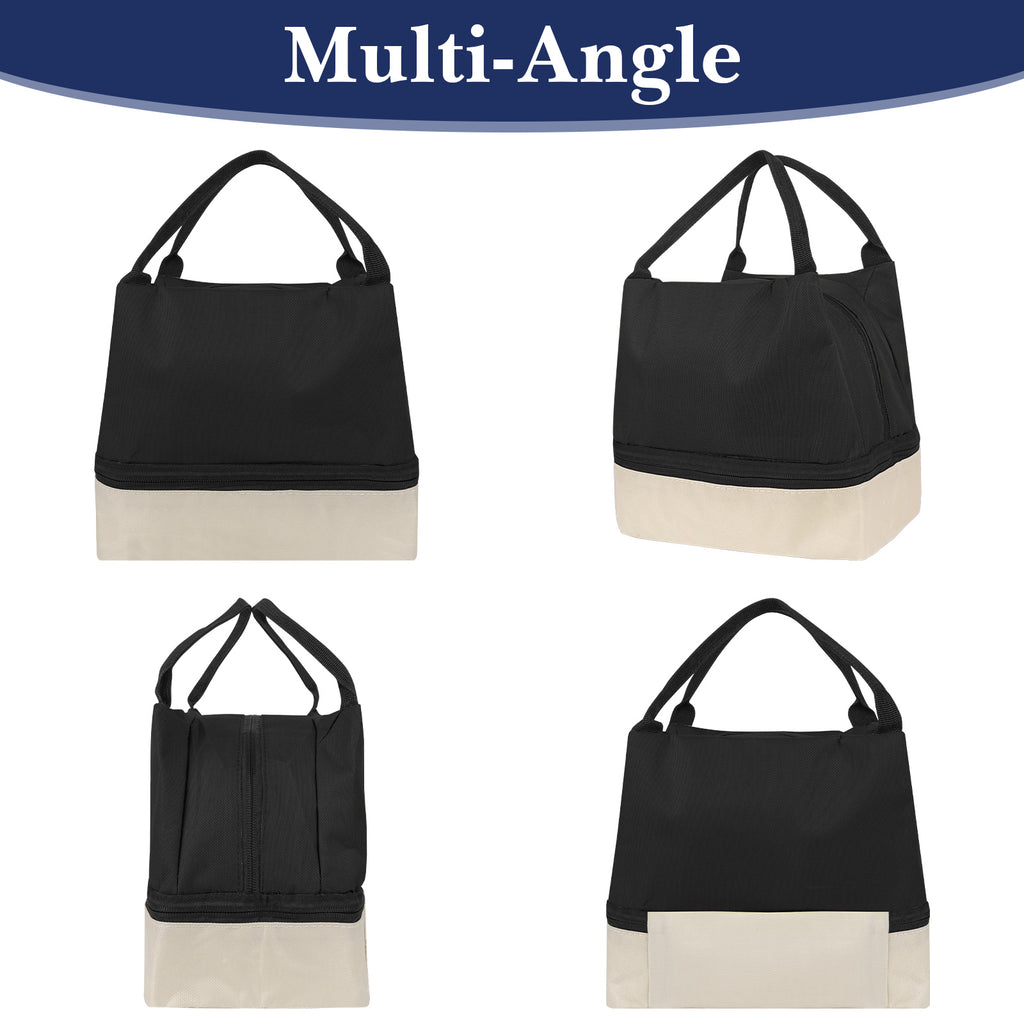 Linkidea Encrypted Oxford Cloth Lunch Bag, Large Capacity Reusable Insulated Lunch Bag for Picnic or Travel, Compatible with B.Box, Sunhanny, Pedeco, QQKO, Xgxn Lunch Box (Black)