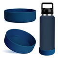 Linkidea Water Bottle Boot Compatible with YETI Rambler Bottle 36oz, Silicone Anti-Slip Water Bottle Bottom Sleeve Cover Protector, Bottle Bumper (Navy Blue / 2 Pack)