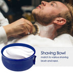 Linkidea Ceramic Shaving Soap Bowl with Non-Slip Handle, Wide Mouth, Large Capacity, Easier to Lather Ridges, Wet Razor Shave Cream Bowl for Men, Royalblue