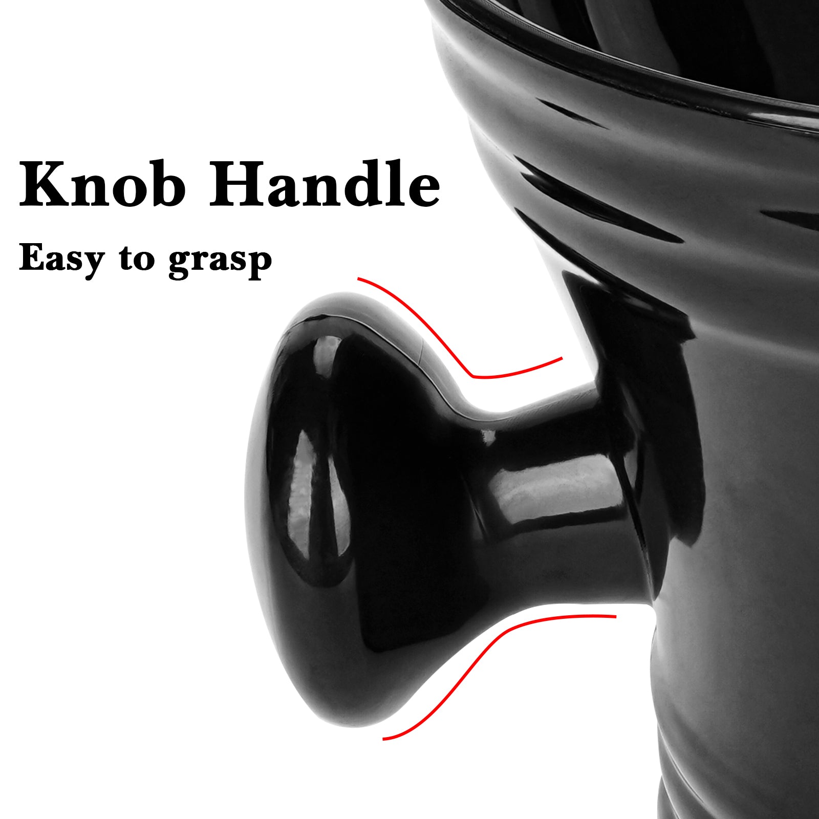 Linkidea Plastic Shaving Bowl with Handle, Deep Textured Wet Shaving Cup, Traditional Wet Shaving Shaving Mug (Black)