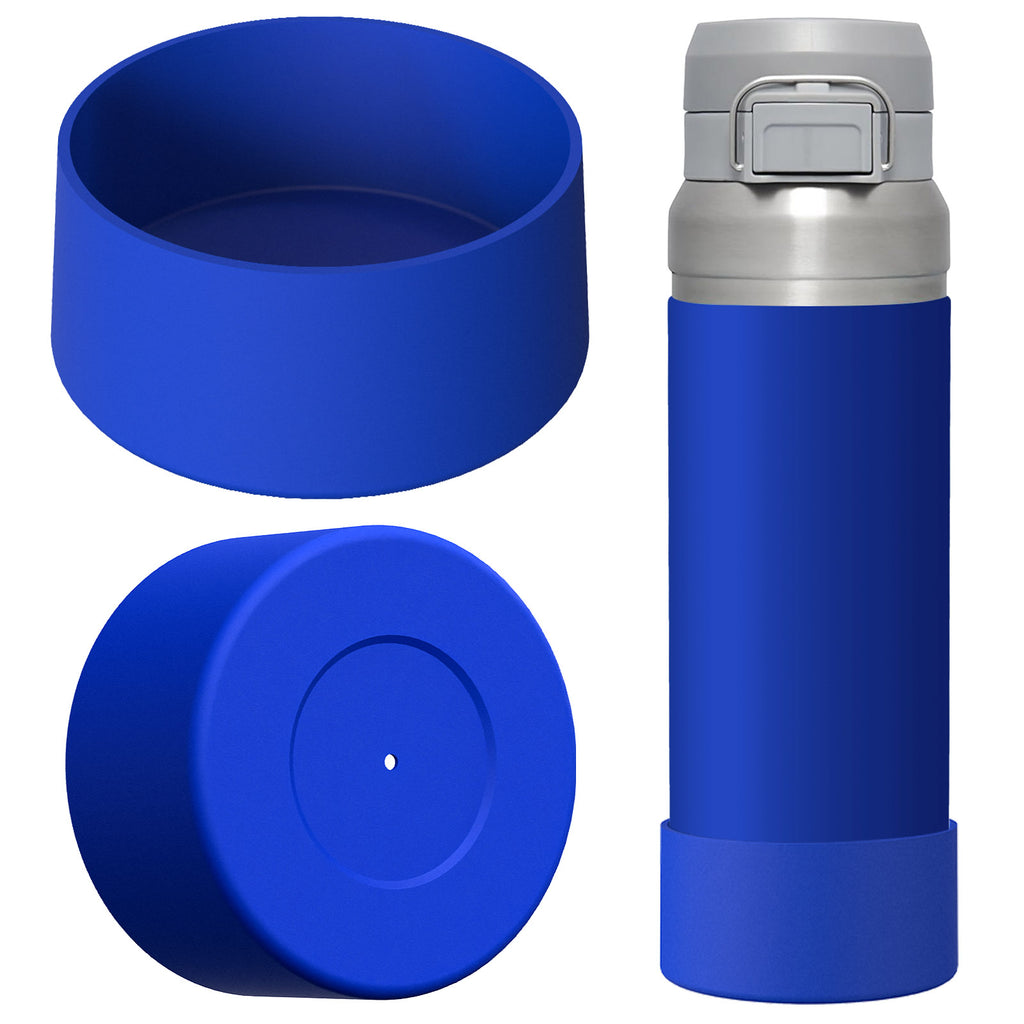 Linkidea 2 Pack Water Bottle Boot Compatible with Stanley Quick Flip GO 36oz, Silicone Waterbottle Bottom Bumper Protector (Navy Blue)