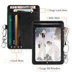 Linkidea Minimalist PU Leather Card Holder Wallet for Men & Women, Multi Card Slots Slim ID Holder with Keychain & Zipper Pocket, Compact Travel Wallet