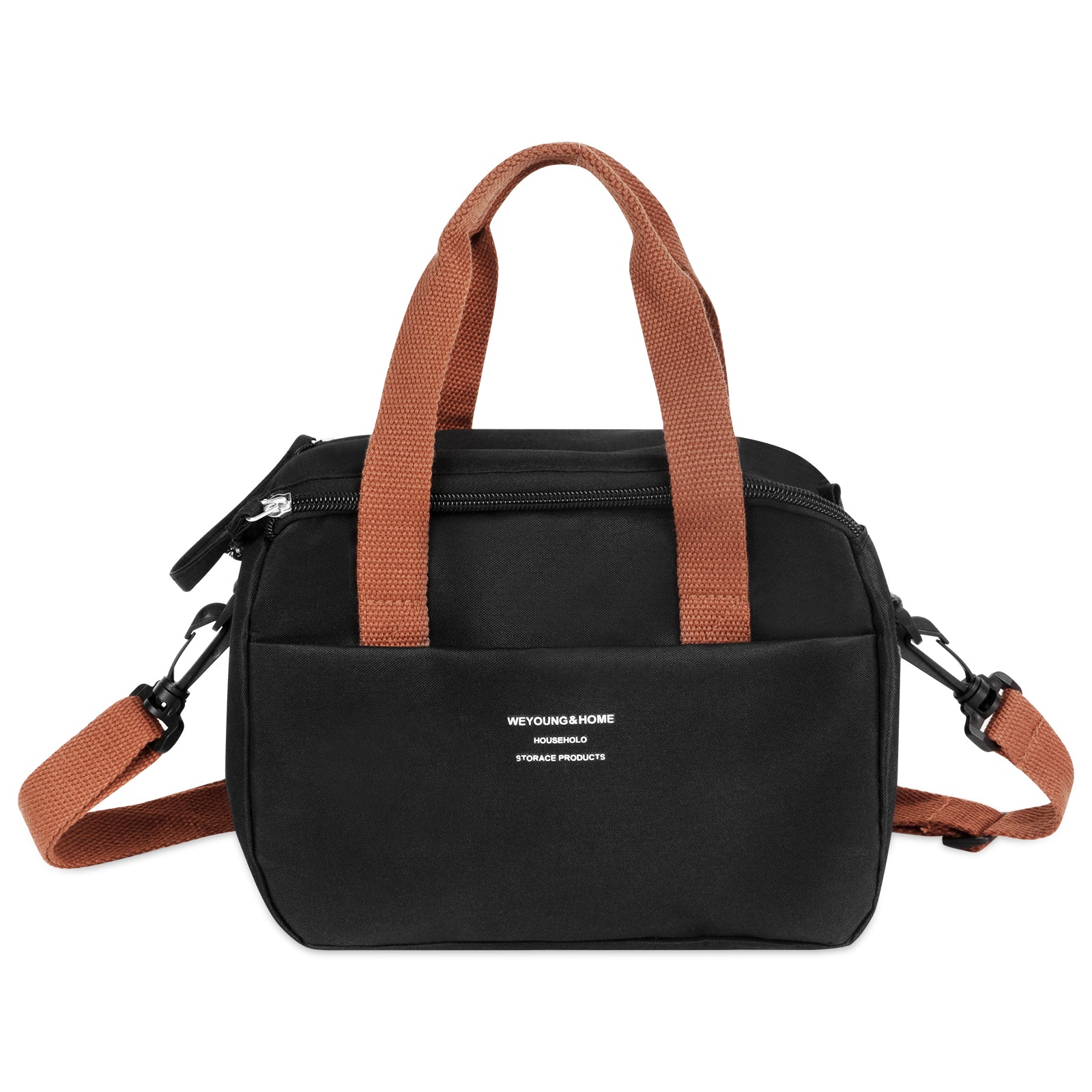 Linkidea Lunch Bag for Adult, Insulated Lunch Bag with Shoulder Strap, Lunch Tote Bag with Zipper Fits Daily Use, Compatible with Bentgo Classic, Bentoheaven, Ello, NatraProw (Black)