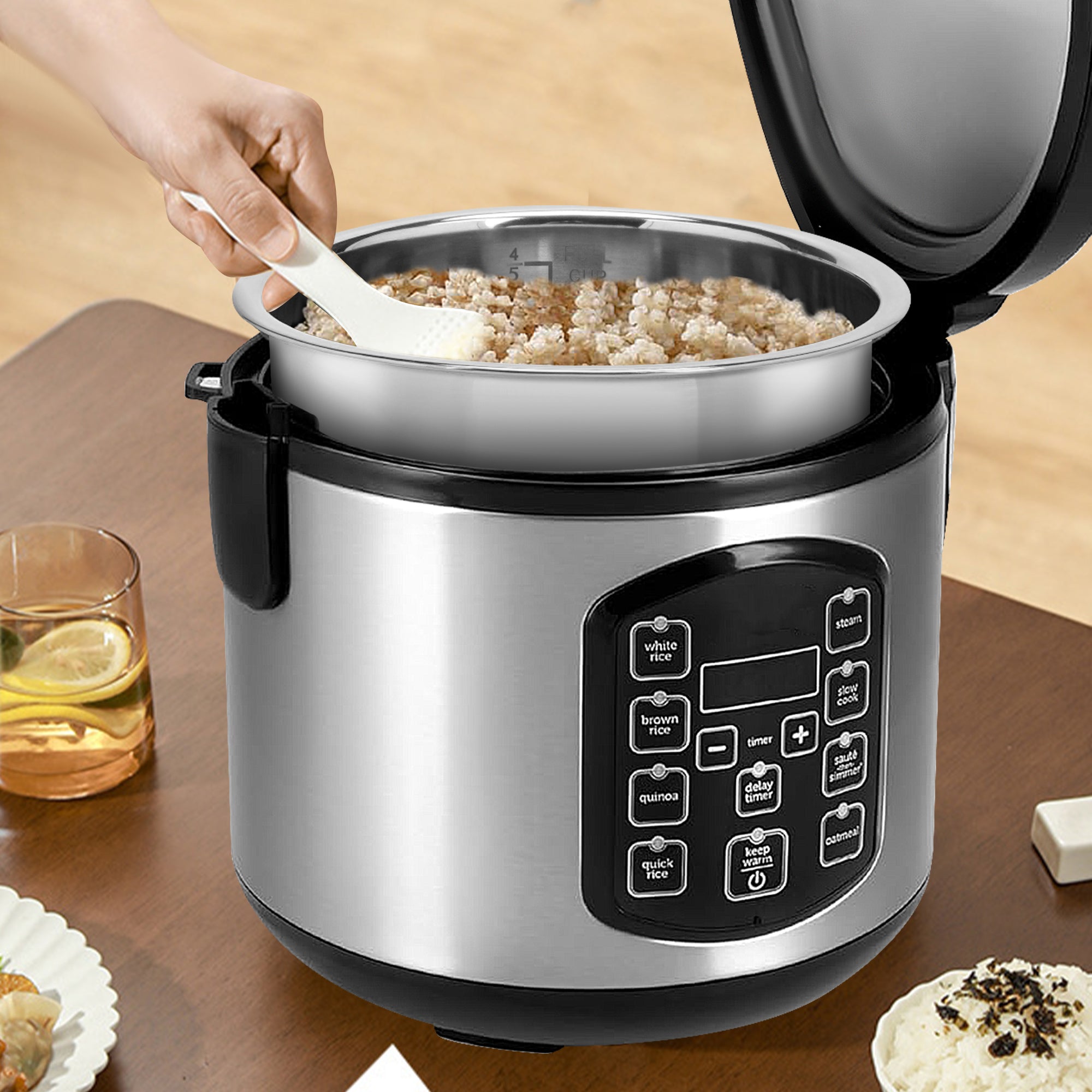 Linkidea Rice Cooker Stainless Steel Inner Pot Compatible with Aroma ARC-954SBD, ARC-914SBDS, Dishwasher Safe, No Coating Replacement Bowl (Old Version)