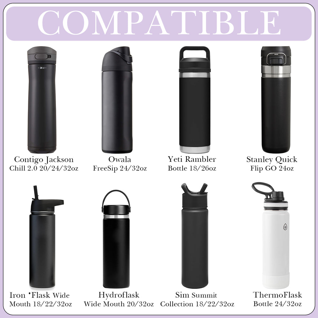 Linkidea Water Bottle Carrier with Strap Compatible with Owala FreeSip 24oz/32oz, IRON FLASK Wide Mouth 32oz, Bottle Shoulder Strap Bag Holder with Phone Pocket (Purple)