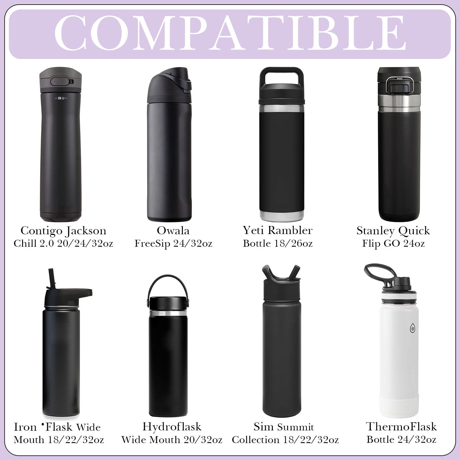 Linkidea Water Bottle Carrier with Strap Compatible with Owala FreeSip 24oz/32oz, IRON FLASK Wide Mouth 32oz, Bottle Shoulder Strap Bag Holder with Phone Pocket (Purple)