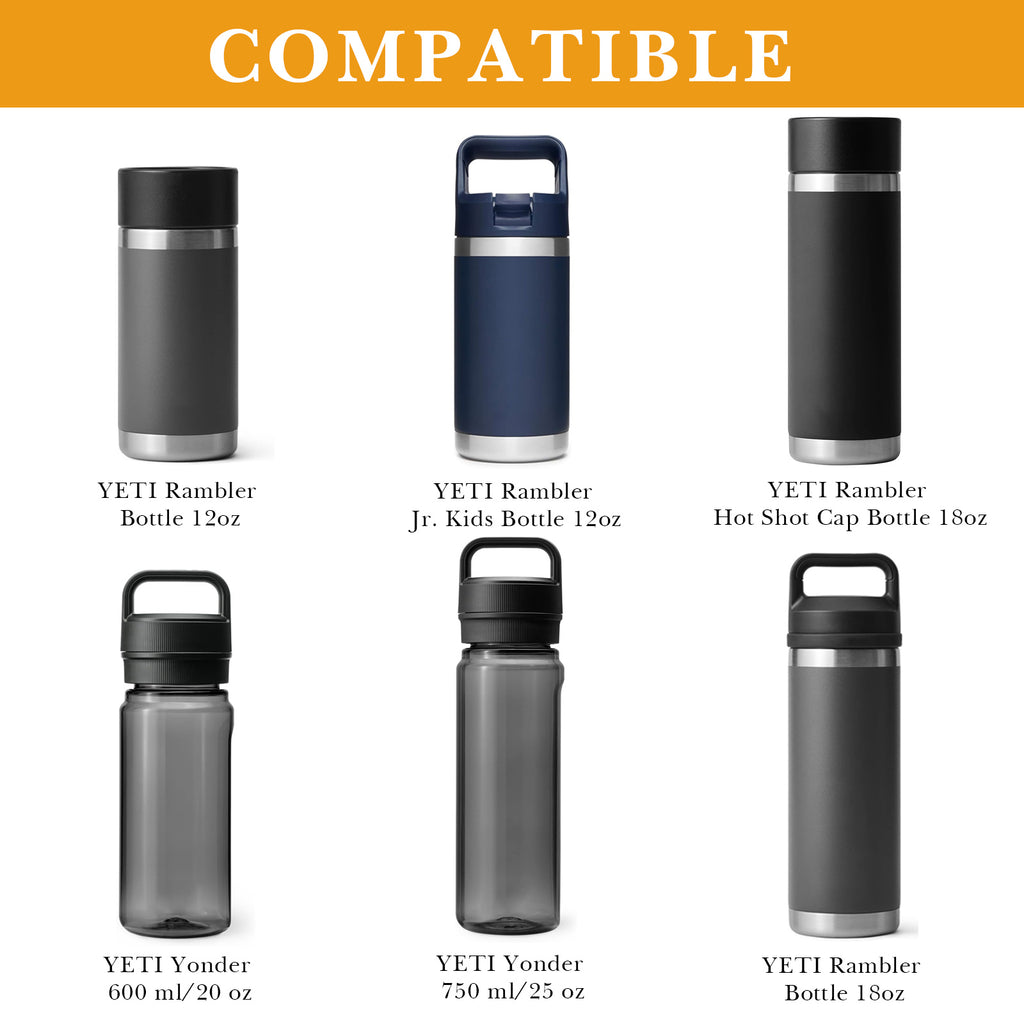 Linkidea 2 Pack Water Bottle Boot Compatible with YETI Rambler Jr. Kids 12oz, Rambler Bottle 12oz/18oz, Yonder 20oz, Silicone Anti-Slip Bottle Bottom Bumper Protector (Orange)