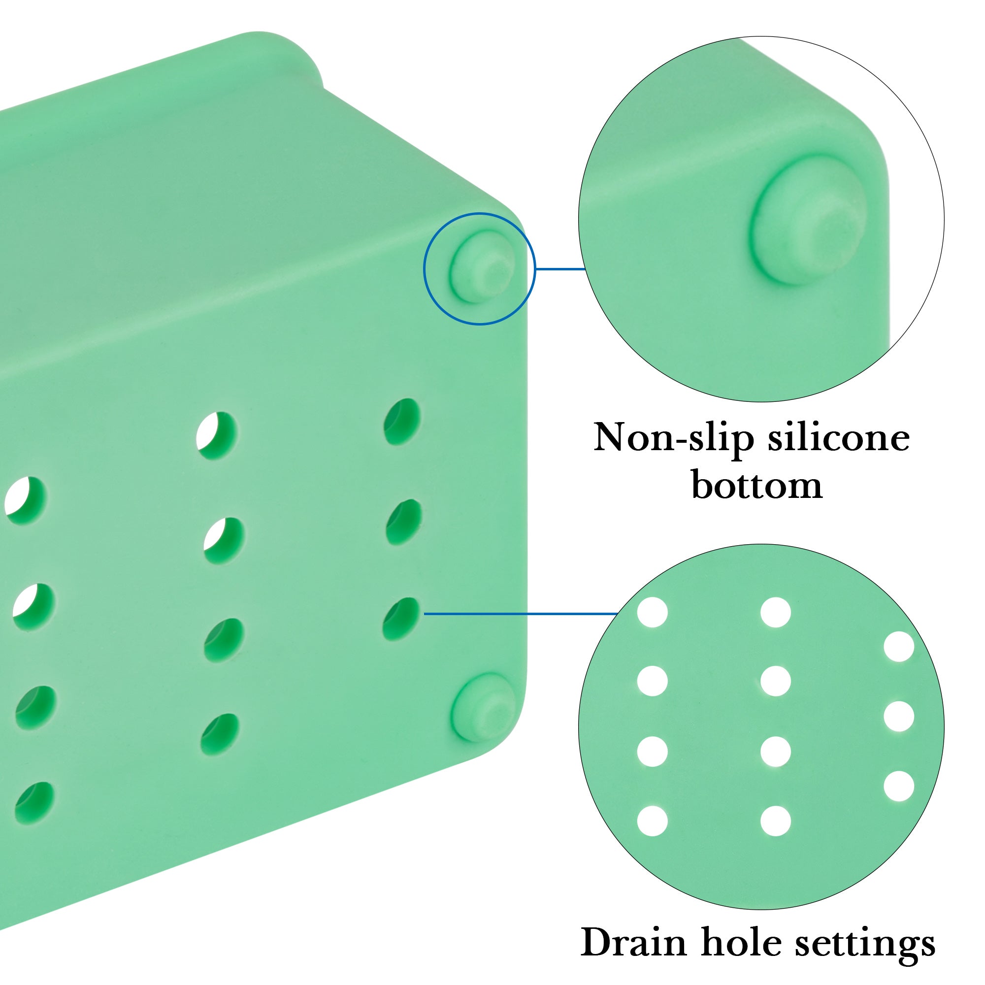 Linkidea Silicone Toothbrush Holder with Drainage Hole, Bathroom Drawer Organizer with Drying Diatomite Stone, Compatible with Extra Clean, Oral-B CrossAction Toothbrush (Green)