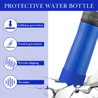 Linkidea 2 Pack Water Bottle Boot Compatible with Contigo Jackson Chill 2.0 20oz/24oz, Cortland 24oz, Silicone Anti-Slip Bottle Bottom Bumper Protector (Navy Blue)